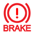 红色带感叹号图标，下方配有文字“BRAKE”。